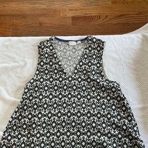 Anthropologie Monterey Swing Tank in Black and White Pattern